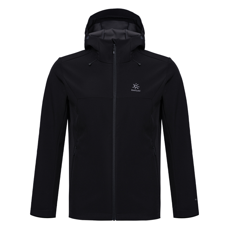 凯乐石户外软壳衣男款秋冬保暖加绒款防风透气连帽外套