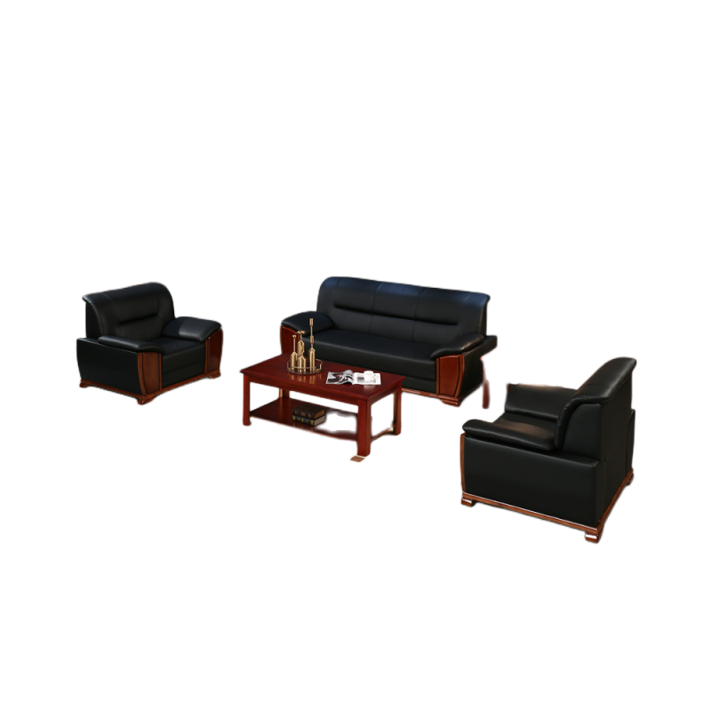 欧宝美办公沙发商务接待会客厅沙发是3+1+1+茶几真皮