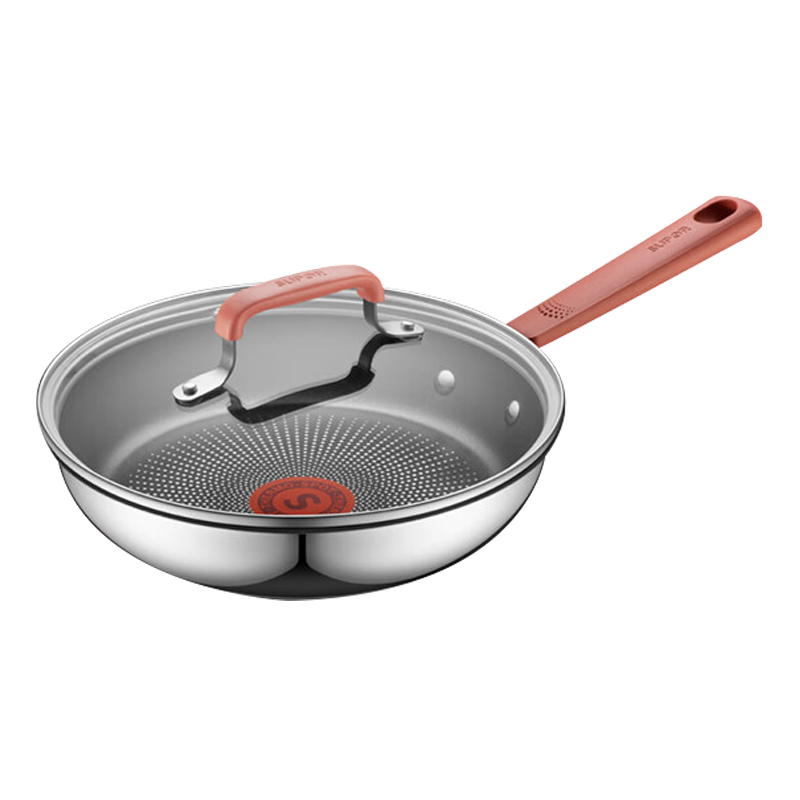 苏泊尔(SUPOR)煎锅火红点聚油平底锅不锈钢锅家用不粘锅磁炉通用 适合1-3人 EJ26CAS01 26cm赠硅胶铲