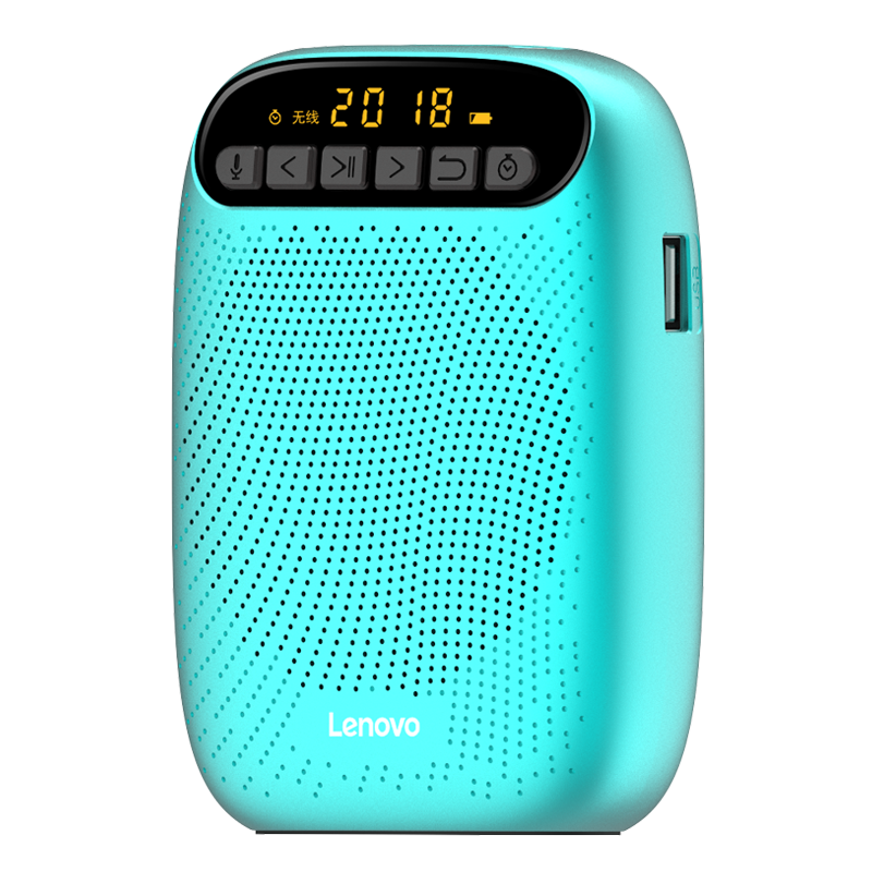 联想A500扩音器无线版-蓝色小蜜蜂教师教学导游上课宝户外大功率设备喇叭耳麦超长续航内置电池充电式斜挎腰胯式可插U盘