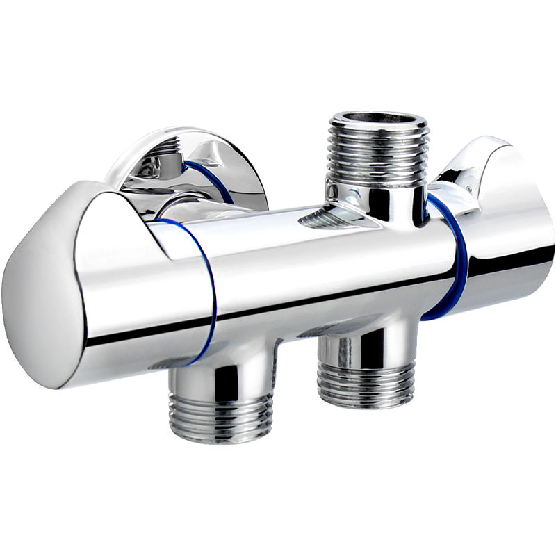 亲卫四通角阀一进三出分水器 全铜分水阀二出三通冷热通用脚阀4分