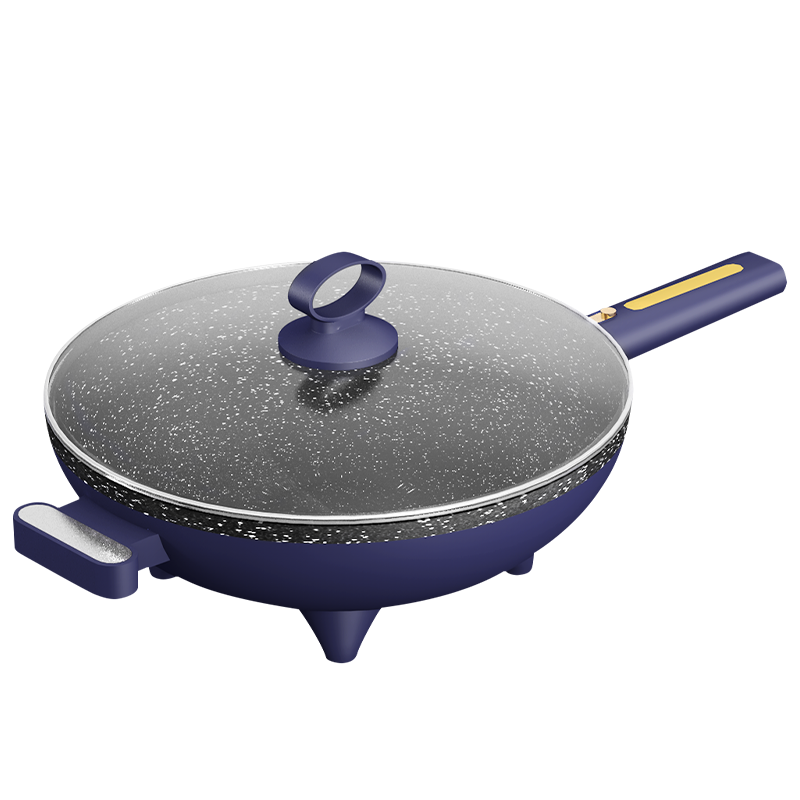 电火锅多功能一体不粘锅电煮锅家用炒菜锅电炒锅蒸锅学生宿舍煮面锅大容量电热锅煎炒蒸煮32CM BY-3010