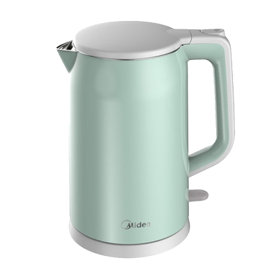 Midea/美的MK-SH17X1-313电热水壶双层304不锈钢烧水壶1.7L大容量
