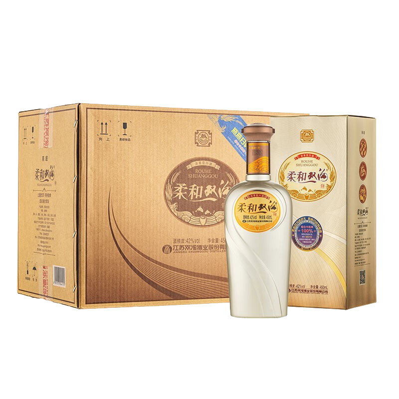 双沟 柔和双沟银精品 42度450ml*6瓶 整箱装白酒
