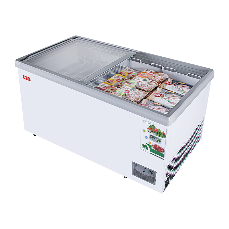妮雪2.1米长冰柜展示柜大容量商用冰箱冷柜卧式冷藏冷冻岛柜玻璃门超市雪糕柜