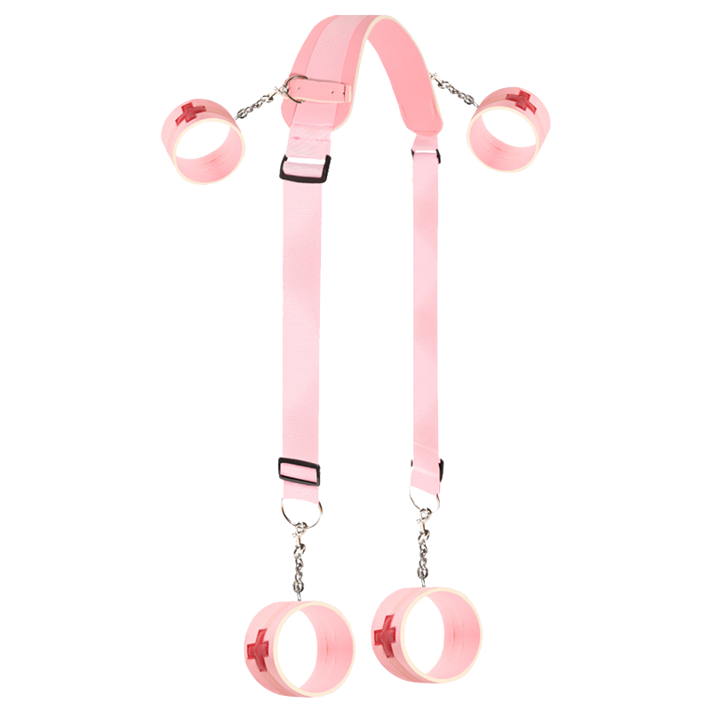 久爱SM道具床上绑带捆绑束缚玩具魔术分腿枕套装成人情趣性爱用品SM-潜水布眼罩粉色