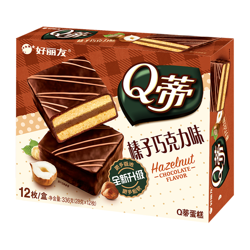 好丽友(Orion) 糕点 Q蒂蛋糕 榛子巧克力味336g(蛋糕礼盒) 榛子蛋糕( 新老包装交替发货中)