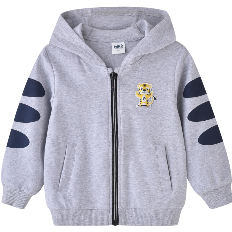 铅笔俱乐部童装春装新款男小童针织运动外套儿童带帽拉链上衣