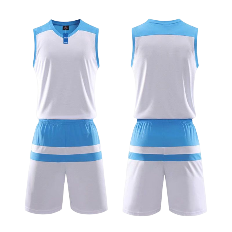 安居先森203运动户外比赛套装 白配蓝色 2XS-5XL