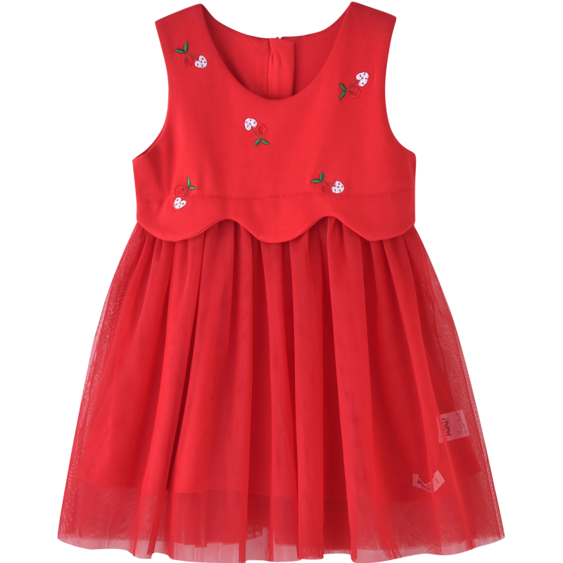铅笔俱乐部童装2023秋季新款女小童背心连衣裙宝宝刺绣无袖裙子
