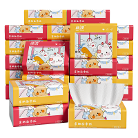 蓝漂双色兔白色抽纸整箱批发家用实惠装婴儿面巾纸餐巾纸卫生纸巾S码