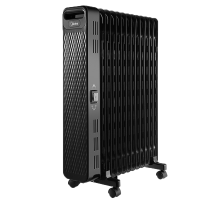 美的(Midea)油汀取暖器 家用立式电暖器卧室干衣电暖气片13片加宽全屋升温速热油酊油丁取暖电器 HYW22NA曜石黑