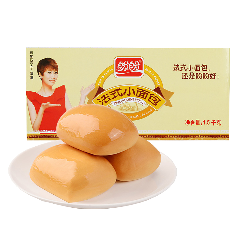 盼盼法式小面包休闲零食奶香味蛋糕早餐代餐儿童点心面包1kg *2箱