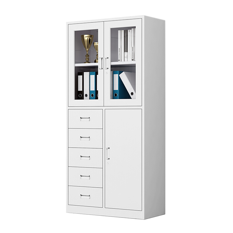 正斌钢制文件柜档案柜财务凭证柜带锁储物柜铁皮柜书柜偏五斗文件柜