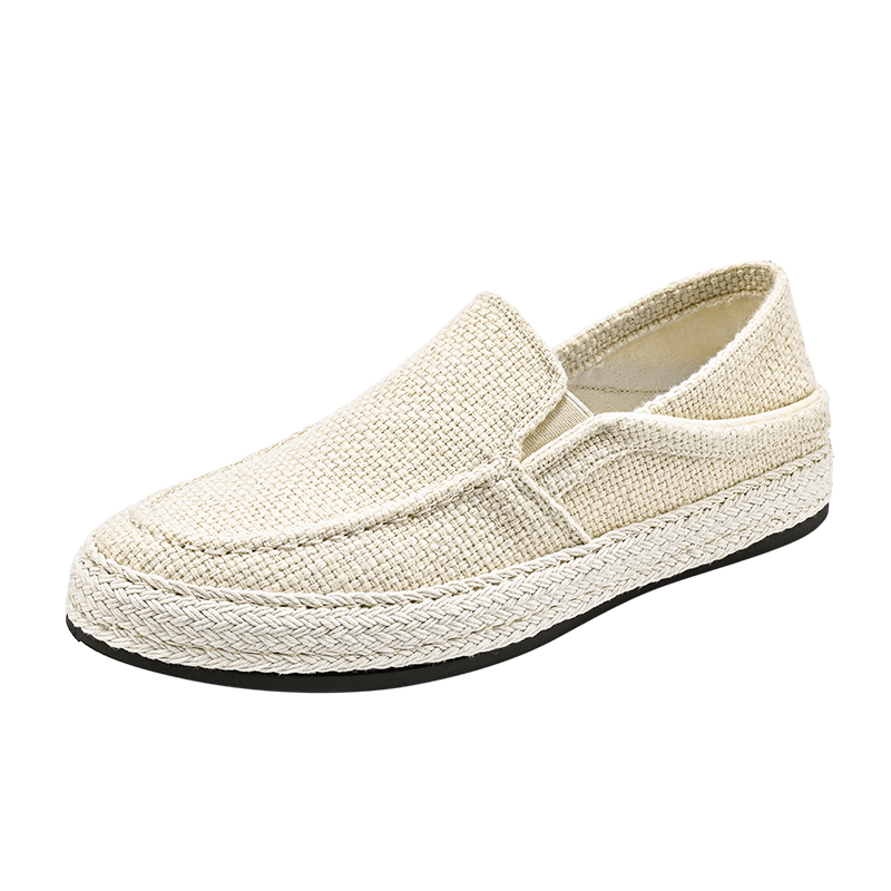 [线下专柜同款]卡帝乐鳄鱼(CARTELO)一脚蹬亚麻布男鞋时尚休闲鞋男士潮流板鞋百搭懒人鞋帆布鞋