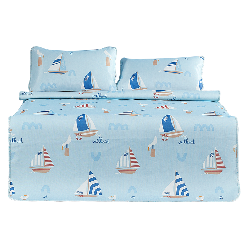 水星家纺A类抗菌冰丝席儿童卡通席子学生宿舍单人凉席23年新品