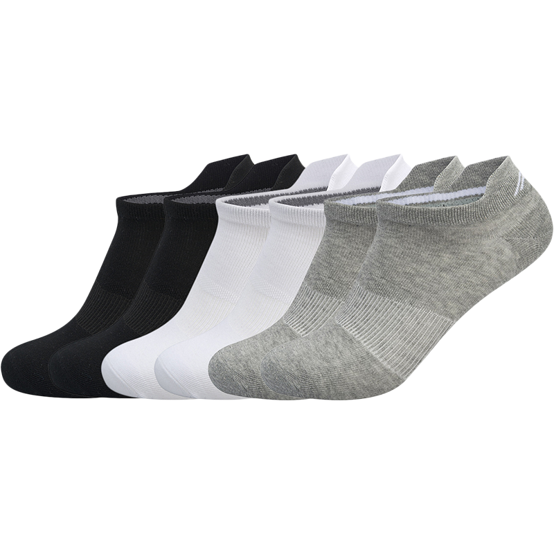 李宁短筒低跟袜男士健身系列长袜六双装运动袜AWST235