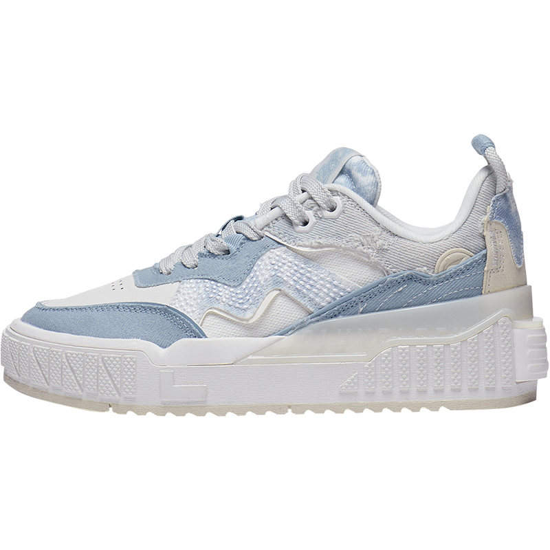 李宁休闲鞋女鞋2023新款001UNBLOCK单宁回弹板鞋滑板鞋低帮运动鞋