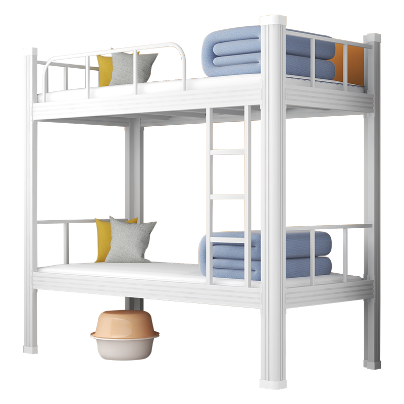 渭星铁床上下床钢木床宿舍床白色高1800长2000宽900