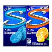 炫迈(Stride) 无糖口香糖薄荷味+鲜果味双盒装休闲解馋零食糖果(28片*2)100.8g(新老包装交替发货)