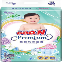 大王(GOO.N)环贴式纸尿裤 花信风纸尿裤 大号L56片(9kg-14kg)婴儿 尿不湿