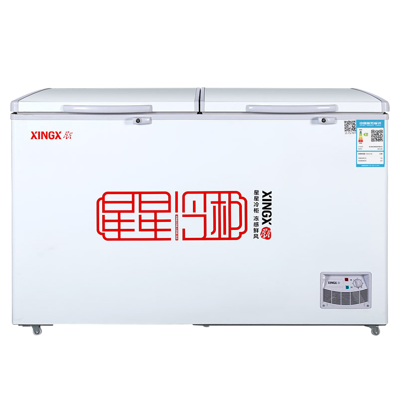 星星(XINGx)370升 冷柜 冰柜 冷藏冷冻大冰柜卧式冷柜家用保鲜柜商用双温柜 BCD-370E