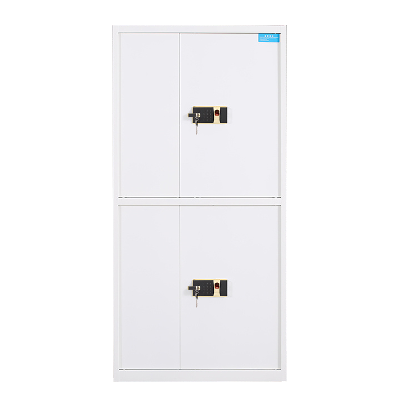 乙壬电子保密柜钢制密码文件柜保险柜铁皮资料柜办公室储物柜通双节白色指纹锁420*900*1850[工厂现做 7天内发货]
