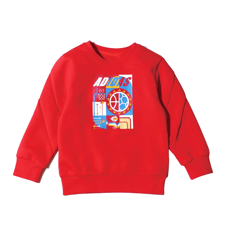 Adidas/阿迪达斯春季新款男女小童运动休闲圆领套头卫衣HD9978 D