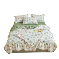 A类双层纱水洗棉空调被大豆夏凉被宿舍单人夏被双人薄款被子S