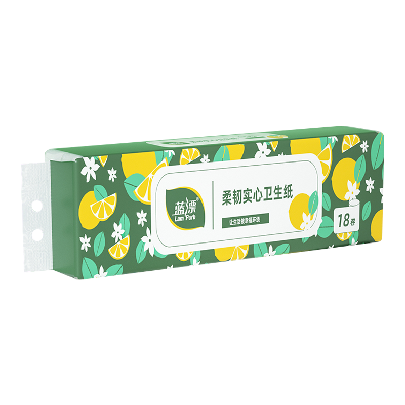 蓝漂柠檬白色无芯卷筒纸18卷4层加厚厕所卫生纸面巾纸擦手纸巾