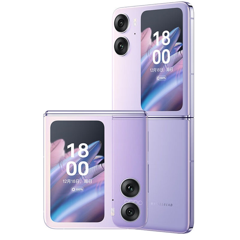 OPPOFindN2Flip 慕紫 12GB+256GB 120Hz镜面折叠屏 口袋折叠设计 5000万像素超清外屏自拍 全网通5G折叠手机 Find N2 Flip