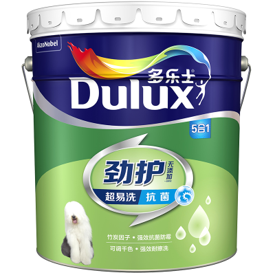 多乐士(Dulux)劲护无添加竹炭超易洗抗菌五合一内墙乳胶漆油漆墙面漆A8141 18L