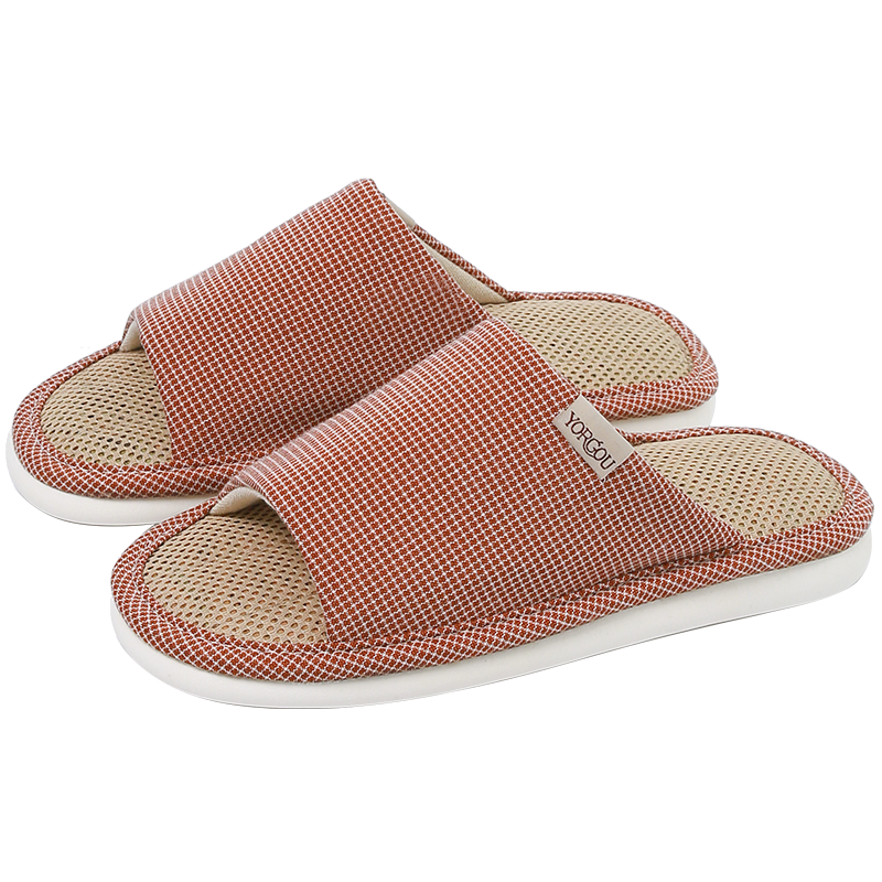 乌拉草布艺凉拖鞋女夏吸汗不臭脚防滑家居室内居家用办公室男四季