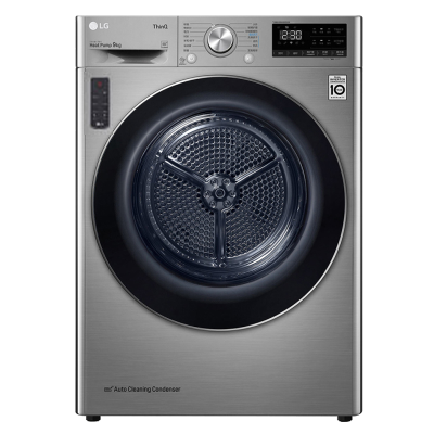 LG韩国原装进口 RH10V9PV2W 10Kg大容量双变频热泵干衣机 珍珠型内筒设计 被褥护理 30分快烘 钛空银色