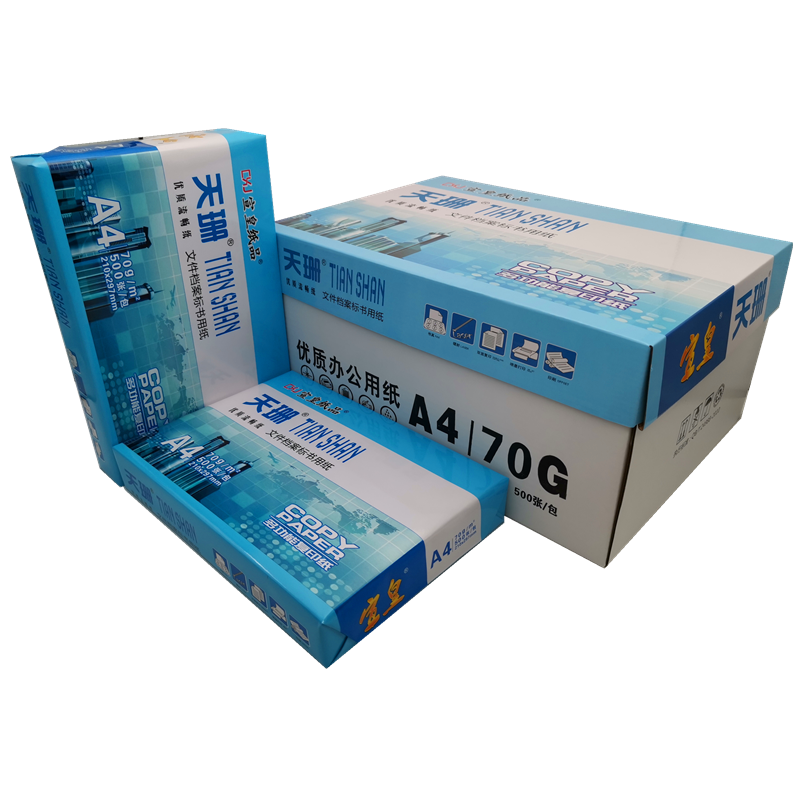 宣皇 天珊A4纸打印纸白纸500张单包草稿纸学生用纸加厚白色办公用品复印纸幼儿园儿童画画 天珊A4 70G 8包/箱