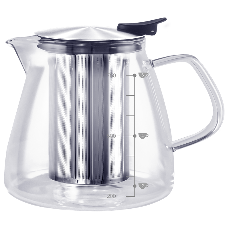 仙德曼SADOMAIN 玻璃泡茶壶家用茶具耐热玻璃咖啡壶过滤水壶茶壶 800ml-直火花茶壶CS080