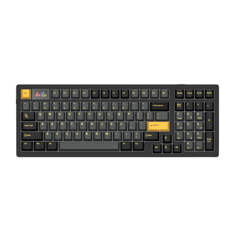 达尔优 A+系列渐变拼色客制化机械键盘热插拔PBT键帽104键电竞办公游戏电脑台式家用 A98时光白(梦遇轴)+蓝渐变