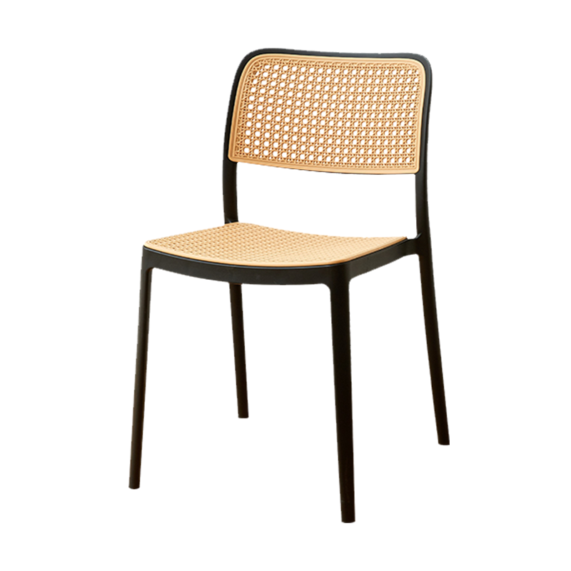 金菲罗格北欧藤编塑料椅子家用可叠放餐椅