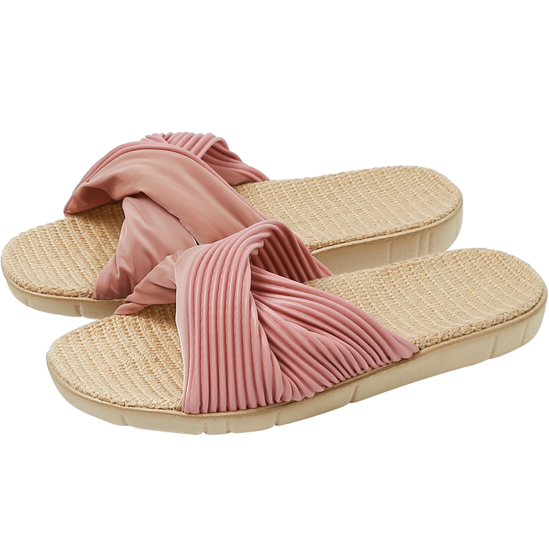 达拉熊抗菌亚麻拖鞋女春秋居家用防滑室内不臭脚办公室凉拖四季