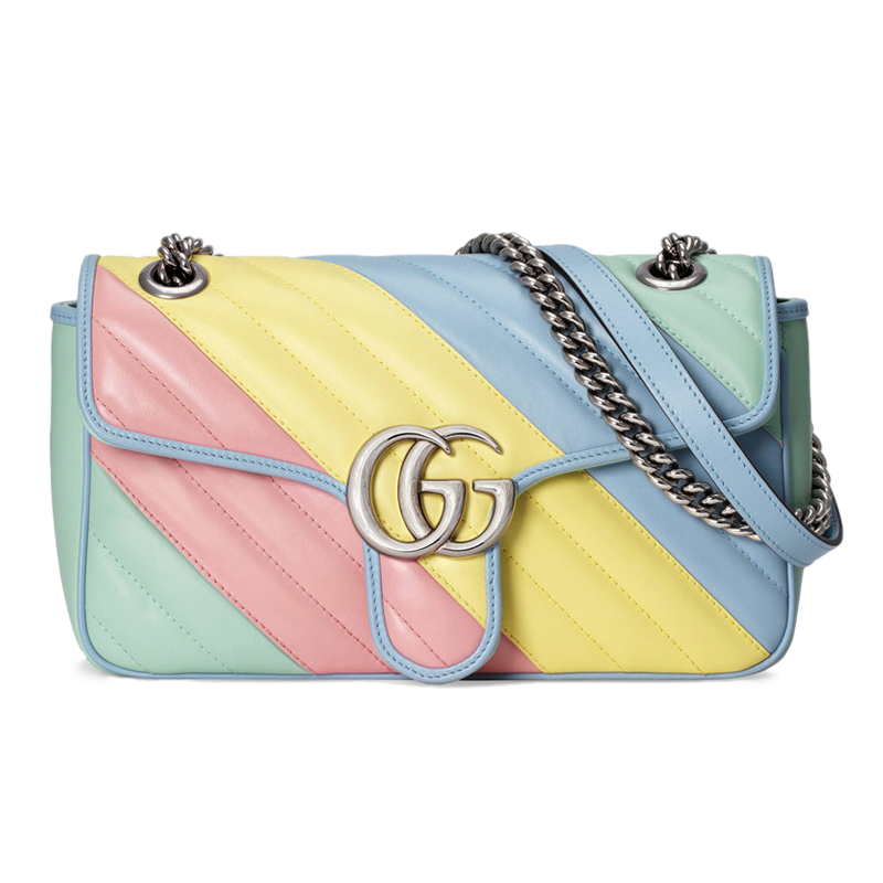 Gucci古驰 ‎443497 DTDXP 3967 马卡龙 GG Marmont系列小号肩背包