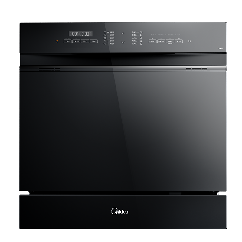 美的(Midea)洗碗机嵌入式 VX10 10套家用 升级双驱变频 升级三星消毒 洗碗消毒一体 热风烘干曜石黑 变频节能