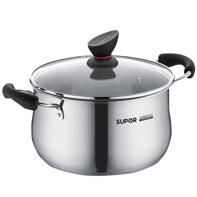 苏泊尔(SUPOR)精致小红圈304不锈钢汤锅奶锅煮锅20cm/22cm 电磁炉燃气灶通用ST20Z1/ST22Z1