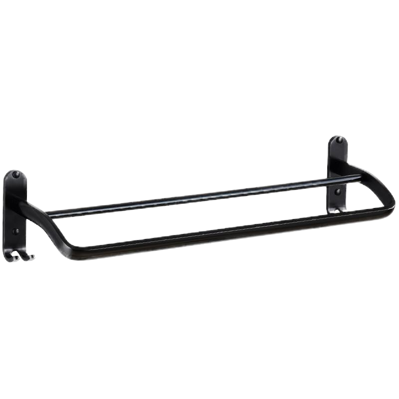 免打孔美式毛巾架浴室太空铝浴巾架卫生间毛巾架黑色双杆毛巾杆