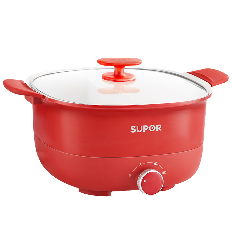苏泊尔(SUPOR)电火锅专用锅5L大容量鸳鸯锅家用电煮锅加深防溢多功能用途锅电热不沾锅 H2828FK838Y