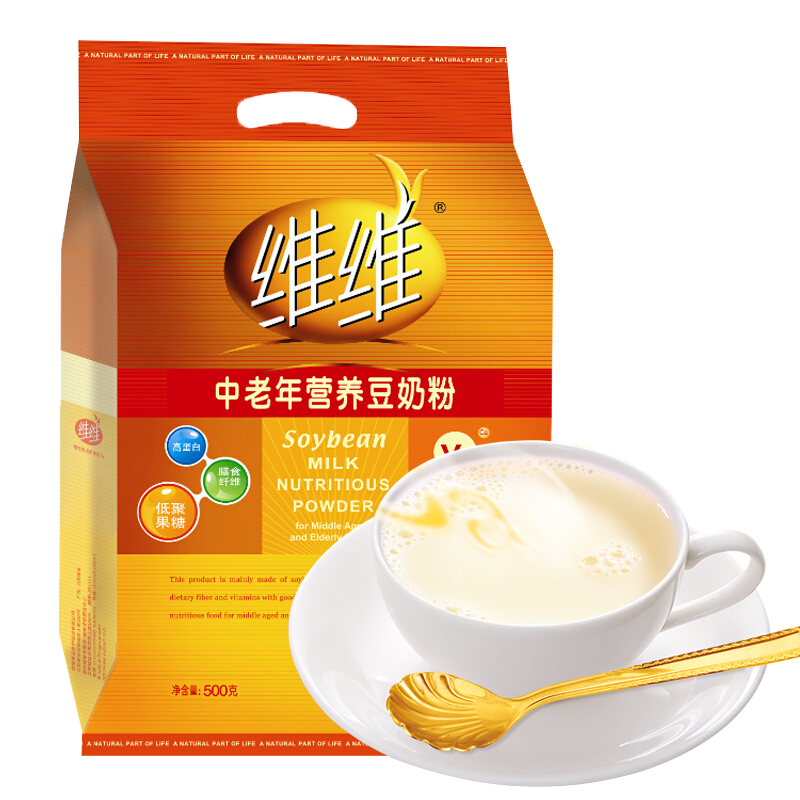维维中老年营养豆奶粉500g/袋 健康冲饮早餐袋装速溶老人营养