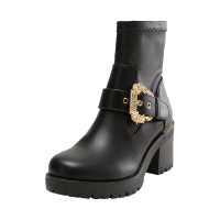 范思哲 VERSACE JEANS COUTURE 女士粗跟高跟靴子短靴73VA3S92 ZS355