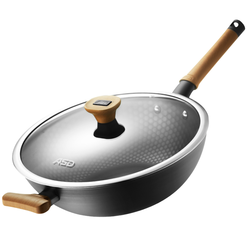 爱仕达 炒锅 铁锅/无涂层 32cm精铁炒菜锅/轻量新四代不锈炒煎锅 电磁炉燃气通用CF32A7WG