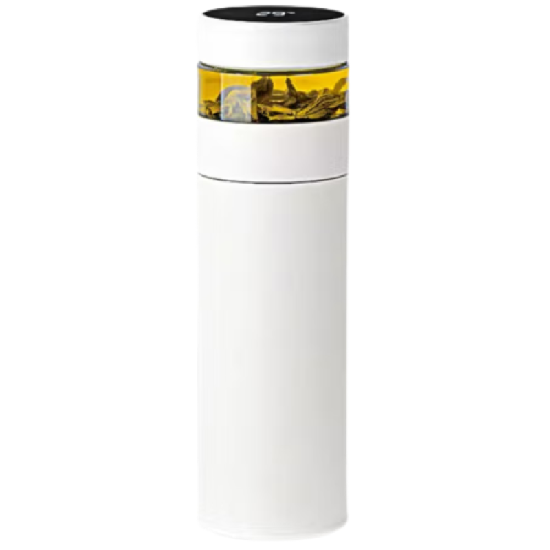 小米有品全格智能泡茶保温杯茶水分离不锈钢LED显泡茶杯便携上班 米家迷你保温杯 白色