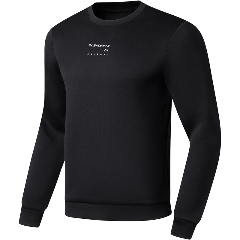 李宁卫衣男士健身系列套头长袖圆领春季男装上衣针织运动服AWDT035