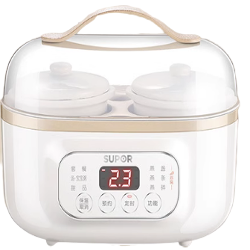 苏泊尔(SUPOR) 电炖锅隔水炖燕窝炖盅24小时预约婴儿辅食bb煲陶瓷内胆小型迷你电炖盅蒸蛋煲汤 DZ10YC822